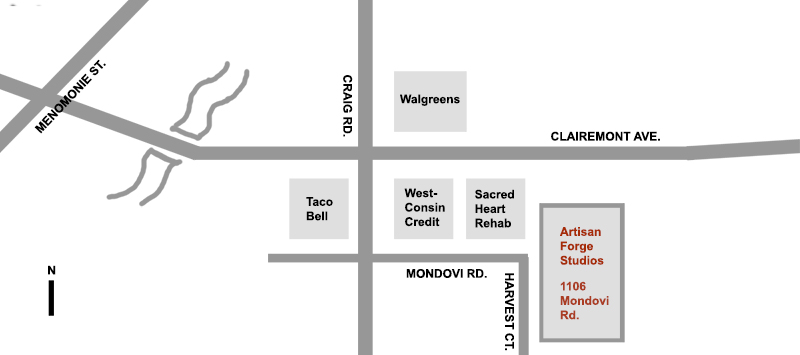 Artisan Forge Studios Map, 1106 Mondovi Rd, Eau Claire, WI