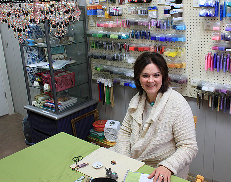 Ilana Vocke, owner of Ilana's Bead Shop, LLC, at Artisan Forge Studios, Eau Claire, WI