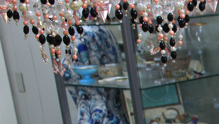 A beaded decorative hanging at Ilana's Bead Shop.